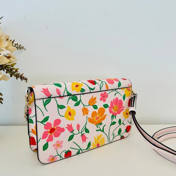 Kate Spade Purse Madison Medium Flap Convertible Crossbody Strawberry Garden - Picture 4 of 8
